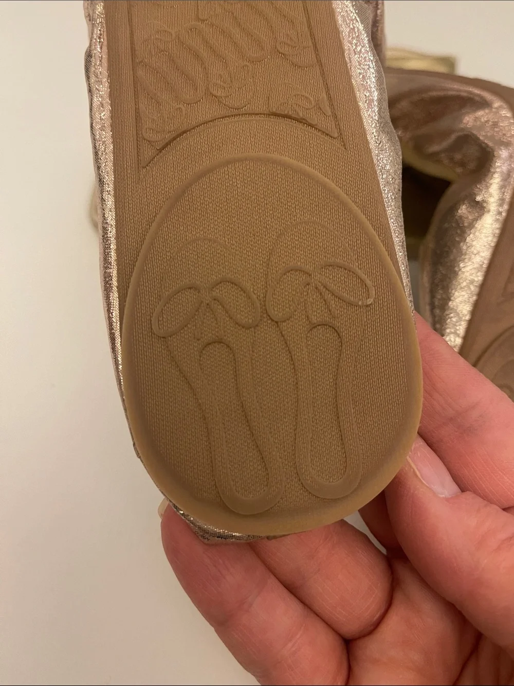 Talaria - Women’s Metallic Gold Foldable Ballet Flats Size 12